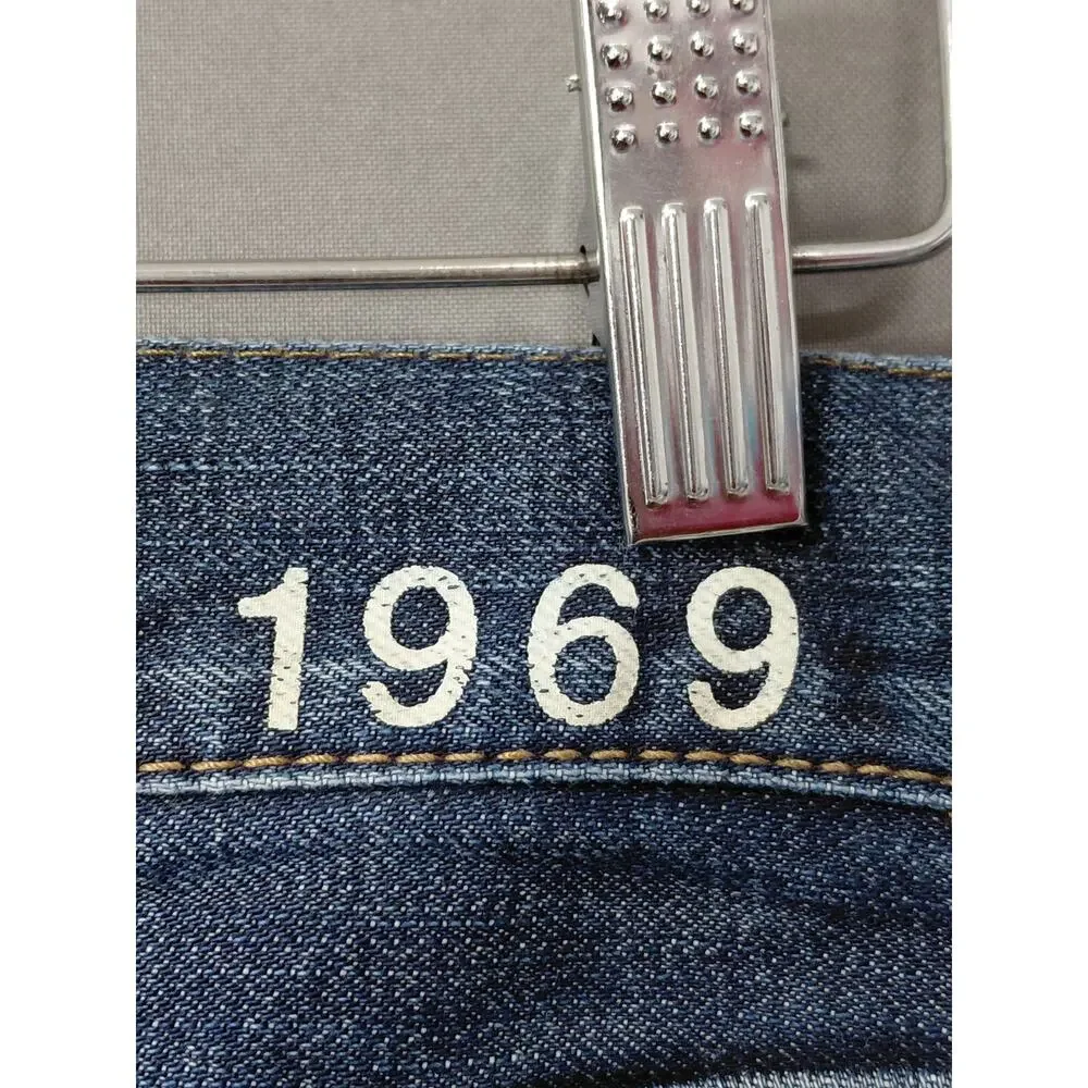 Gap 1969 Straight Blue Distressed Medium Wash Jeans Men Size W33 L30